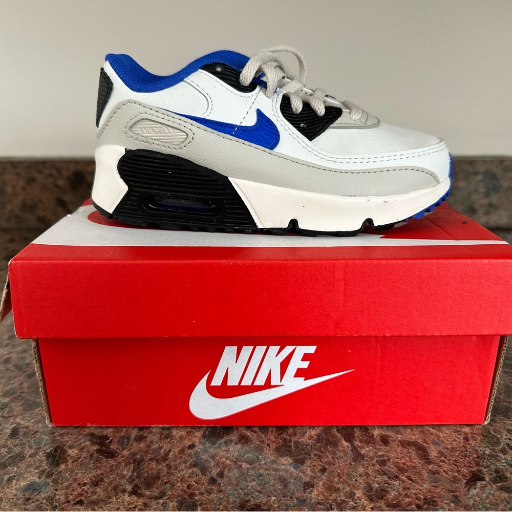 Nike Air Max Kids' Sneakers - White, Blue, and Black